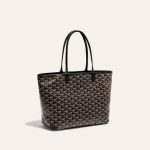 Goyard Goyardine Artois Tote PM Black Canvas & Chevroches Calfskin Palladium Hardware - Image 2